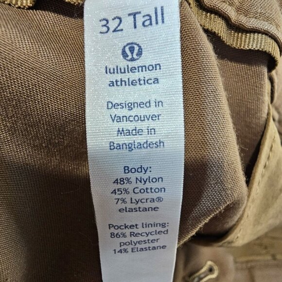 Lululemon Mens 32 Tall Lululemon Commission Pant Classic Qwick Chino 35" (Hemmed - Picture 9 of 16